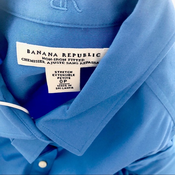 LNWOT Banana Republic Blue Cotton Dress Shirt - Picture 4 of 4